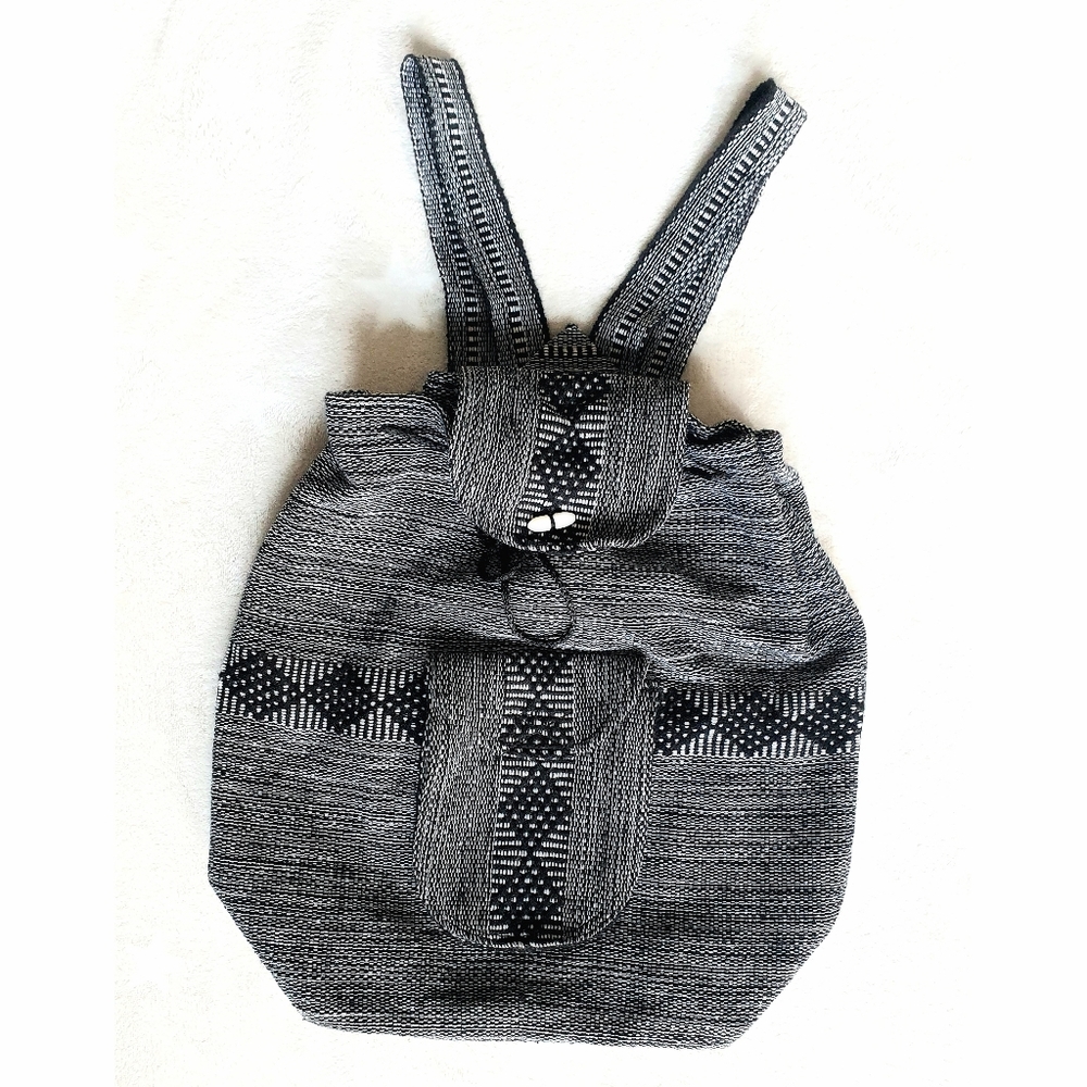 Handmade Backpack black and white - Picture 1 of 6